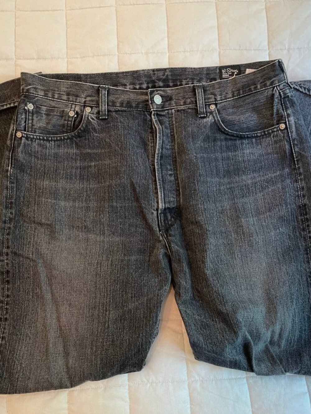 orSlow 105 Standard Straight Jeans, Grey/Black Wash XL